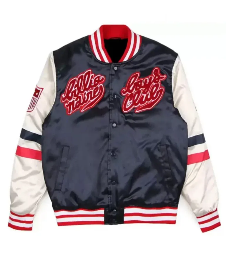 Billionaire Boys Club Majestic Eva Stadium Silver and Blue Varsity Jacket