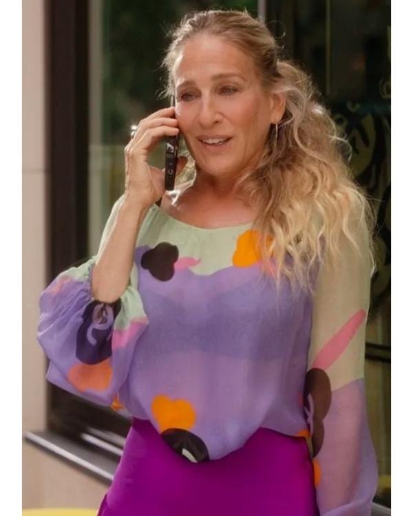 Sarah Jessica Parker And Just Like That S03 Floral Print Blouse