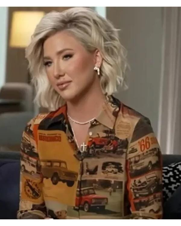 Good Morning America Brown Savannah Chrisley Printed Shirt