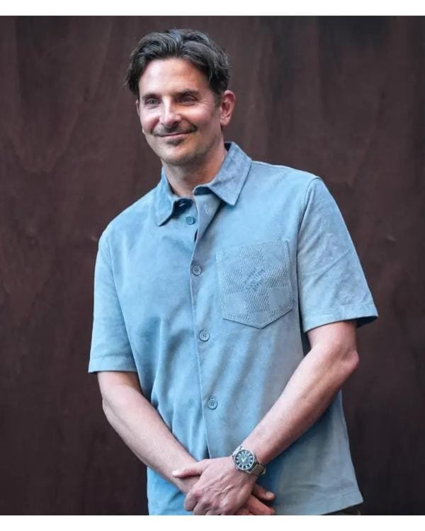 Paris Fashion Week Bradley Cooper Blue Shirt