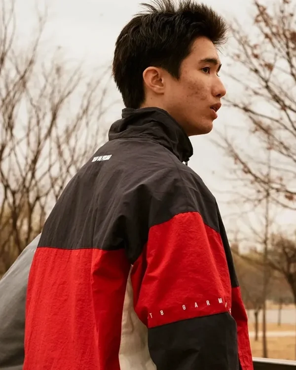 Red & Black Qt8 Garments Track Jacket