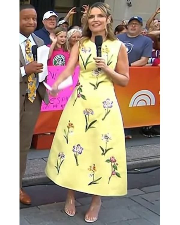 Savannah Guthrie The Today Show Yellow Floral Midi Dress