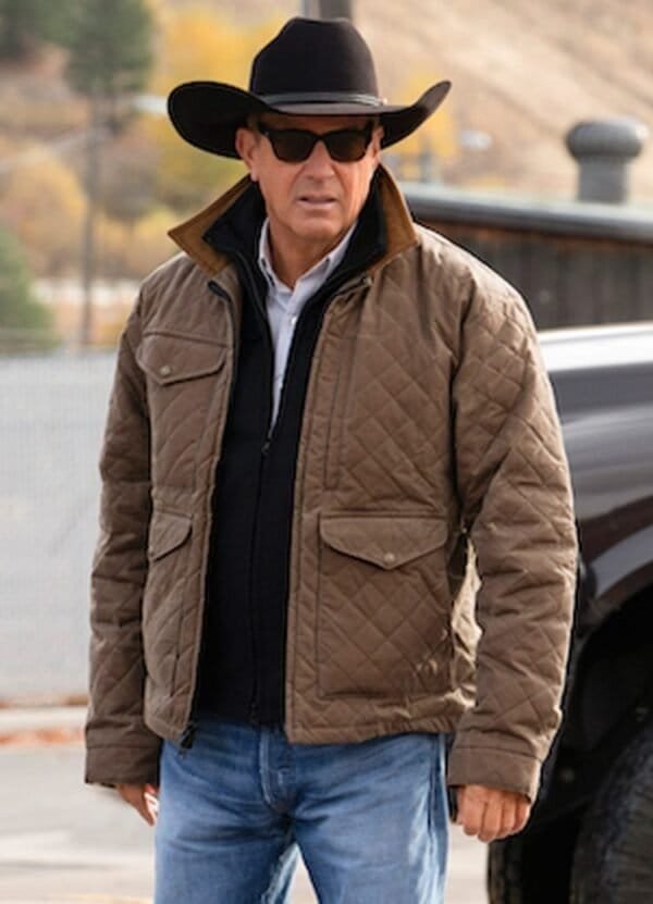 Yellowstone Season 4 John Dutton Kevin Costner Quilted Jacket