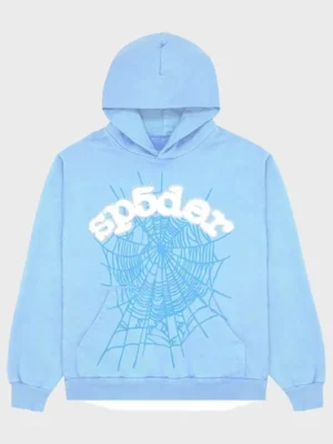 Sp5der Sky Blue Fleece Hoodie