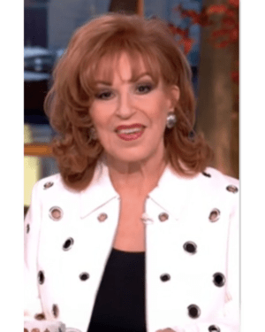 The View 2025 Joy Behar White Grommet Detail Leather Jacket