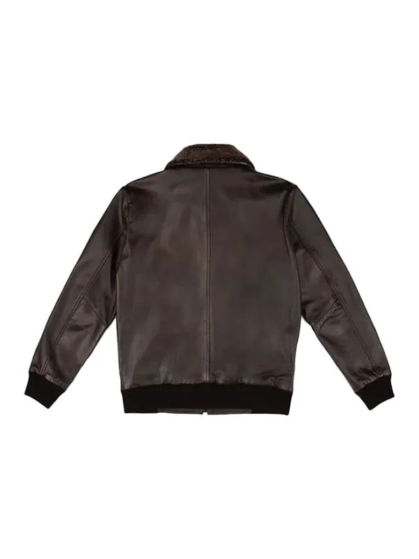 Men G-1 Flight Iconic Brown Leather Bomber Jacket