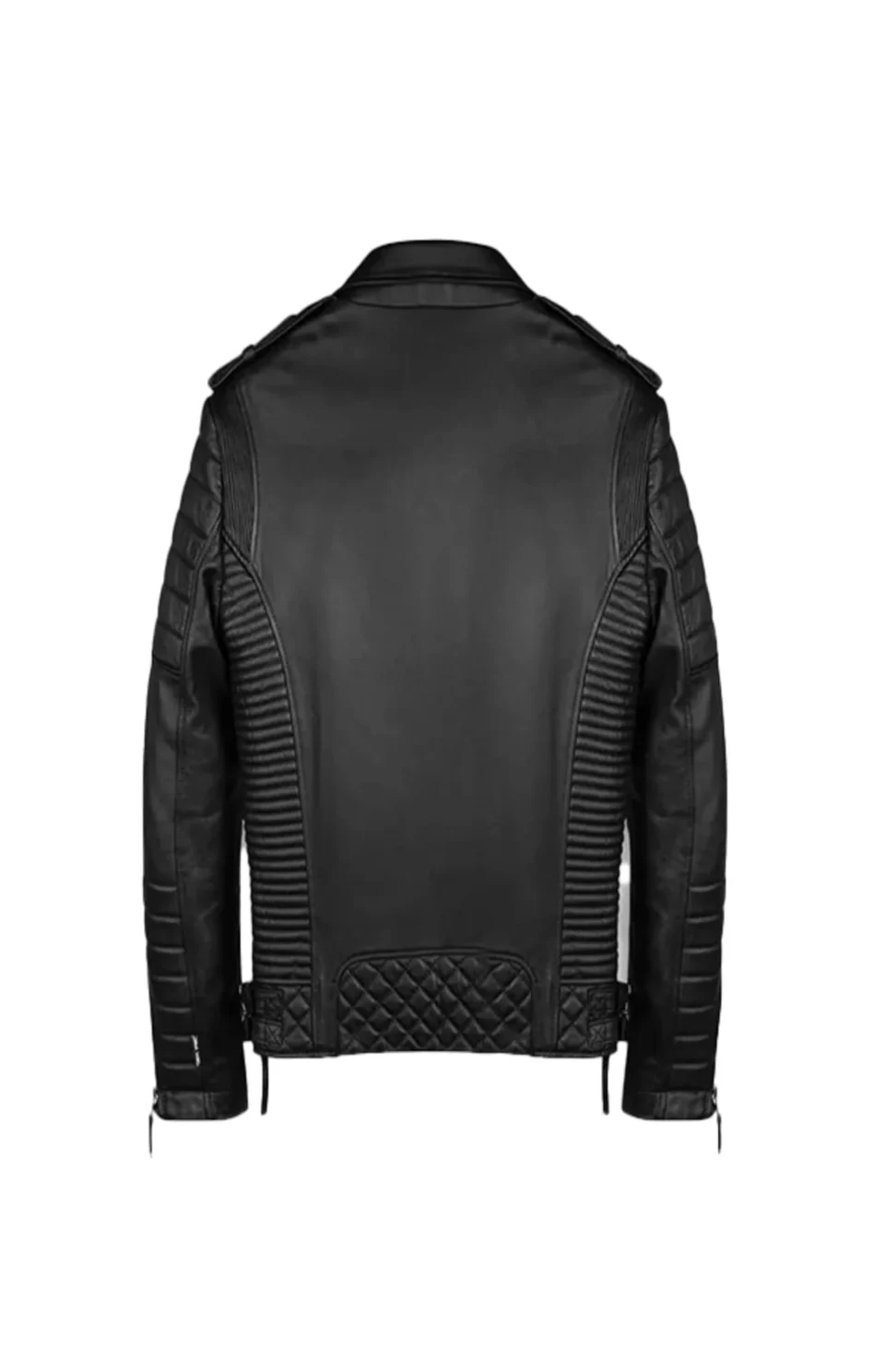 Men Black Vintage Biker Leather Jacket Black