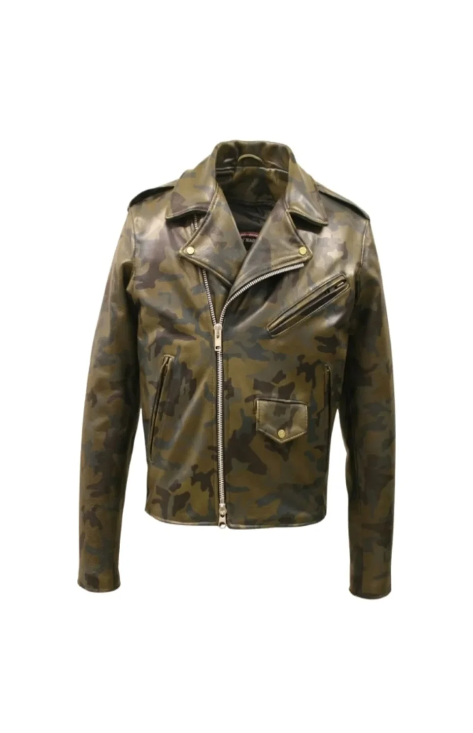 Men Modern Camouflage Leather Jacket
