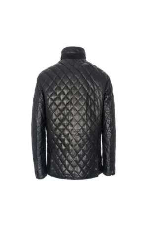 Men’s Cafe Racer Black Quilted Leather Jacket