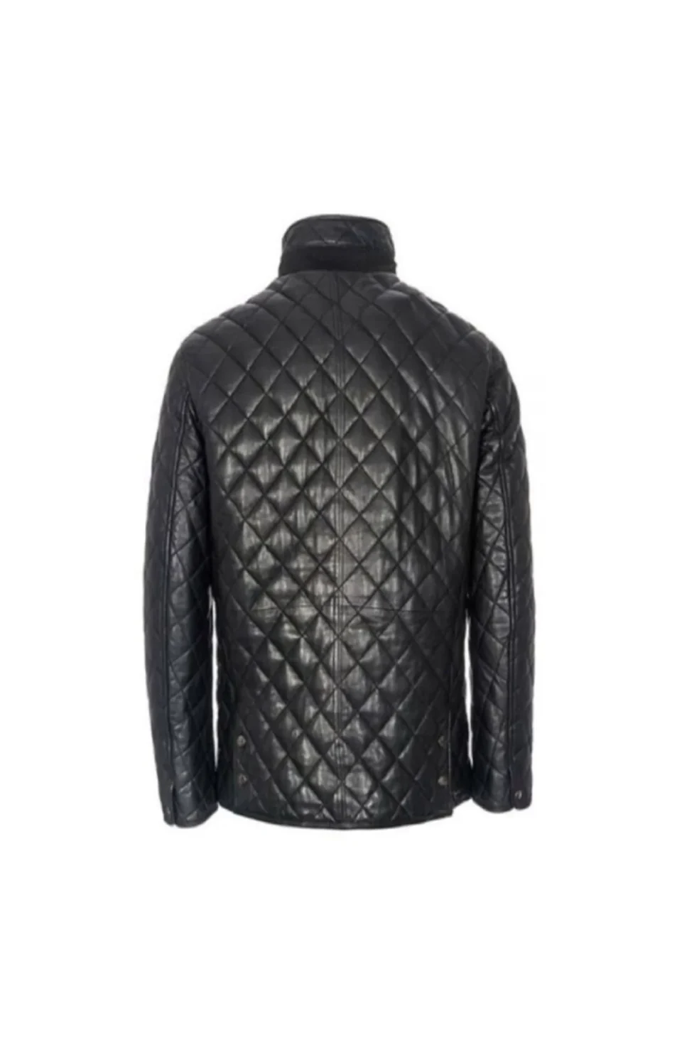 Men’s Cafe Racer Black Quilted Leather Jacket