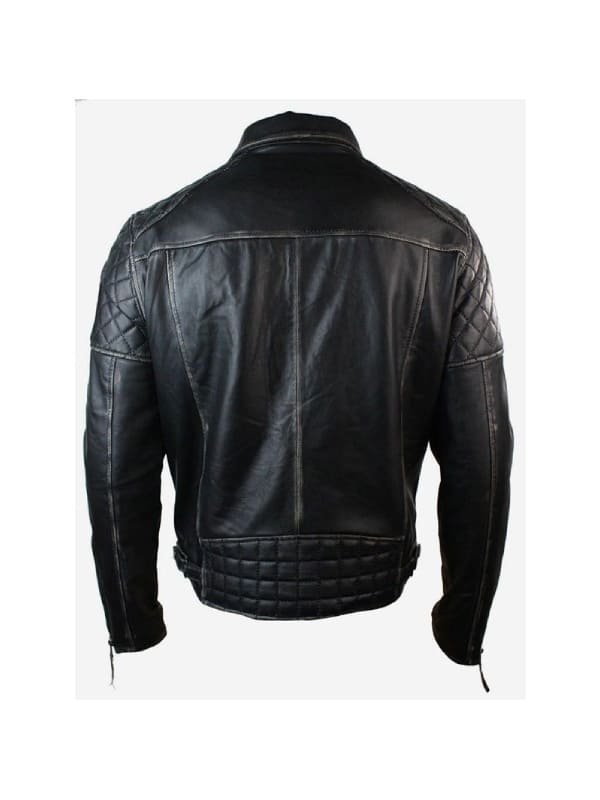 Men’s Distressed Biker Leather Jacket