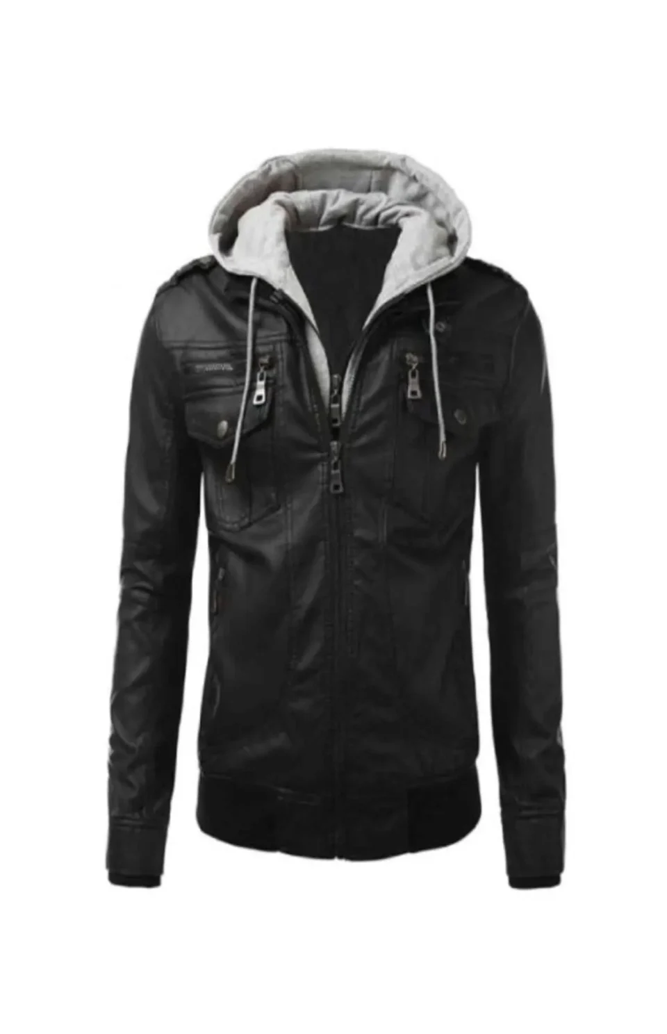 Mens Black Leather Motorcycle Jacket