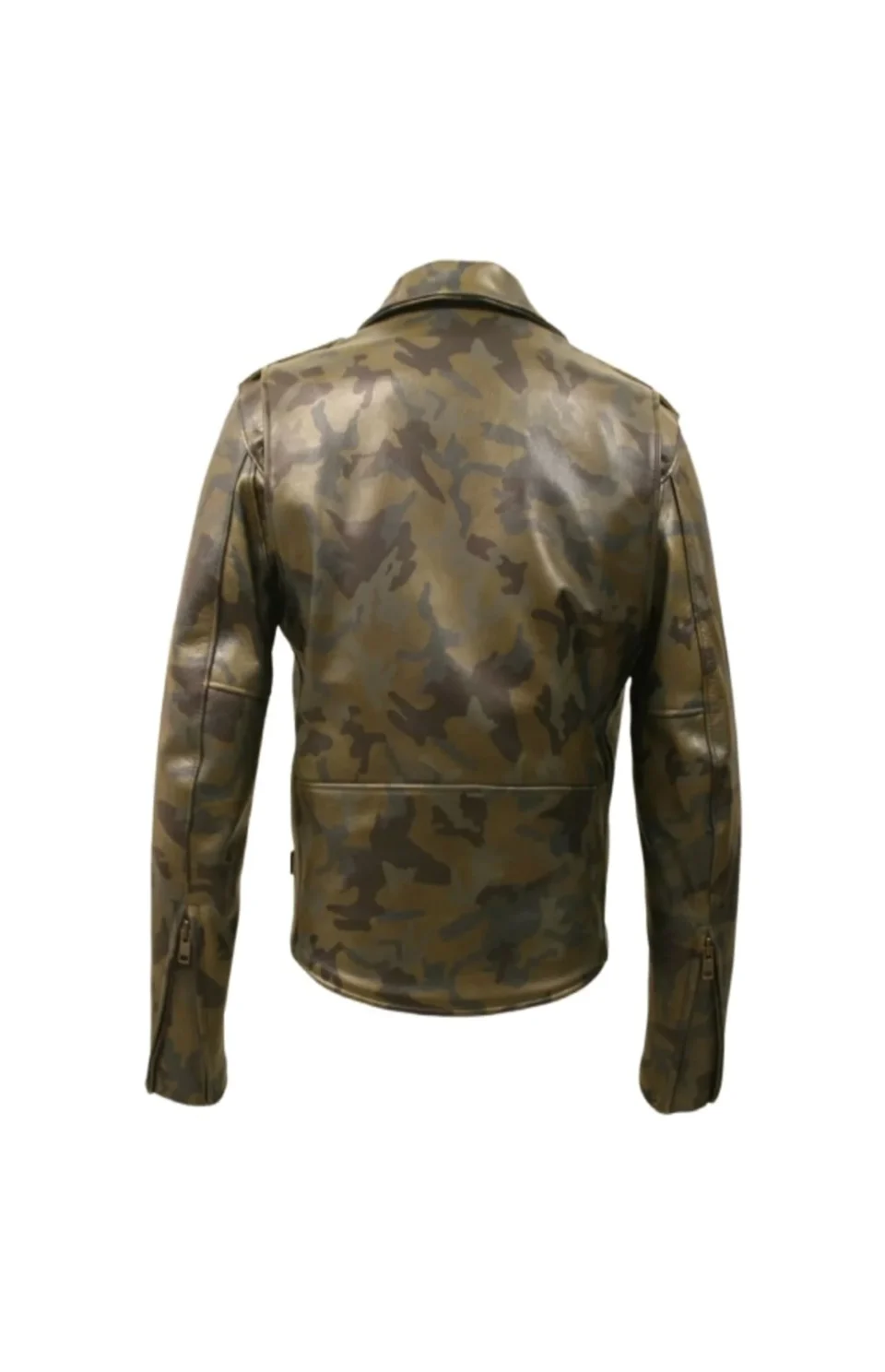 Men Modern Camouflage Leather Jacket