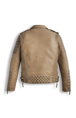 Brown Desert Waxed Biker Leather Motorbike Jacket