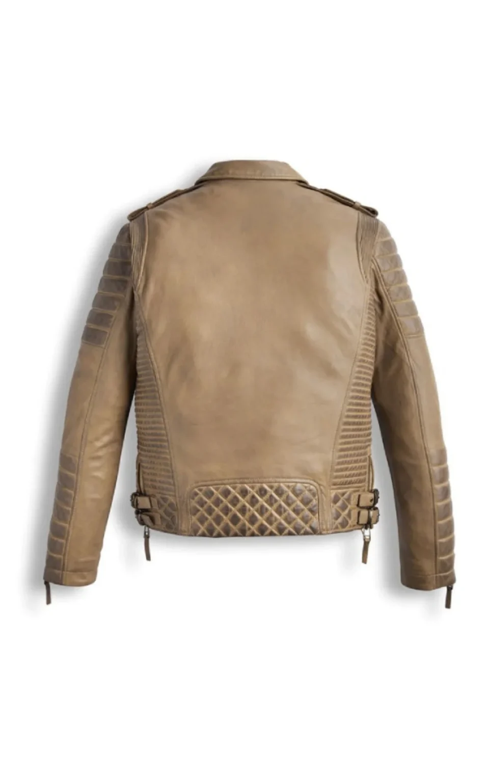 Brown Desert Waxed Biker Leather Motorbike Jacket