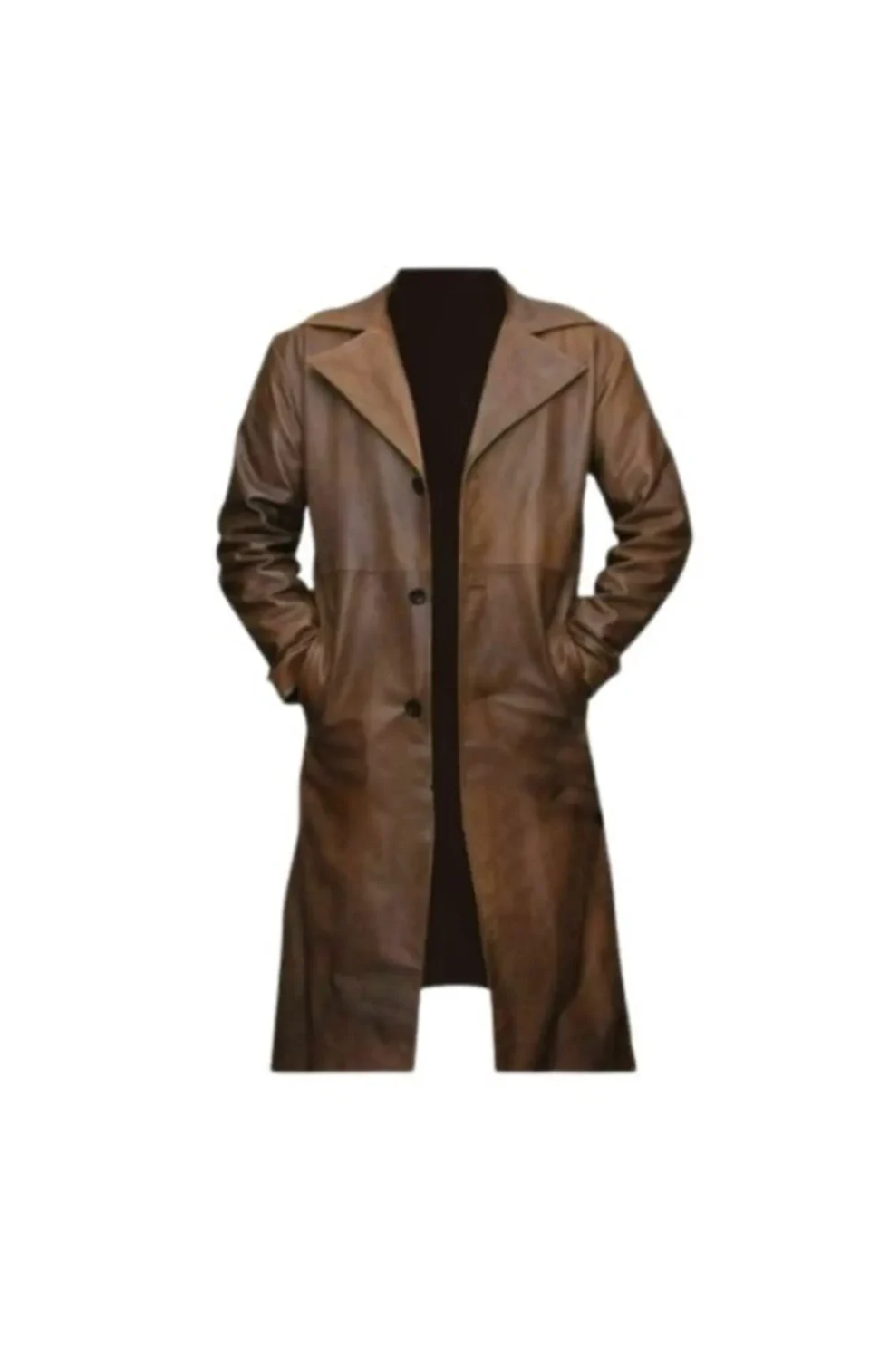 Brown Trench Leather Coat in Real Lambskin Leather