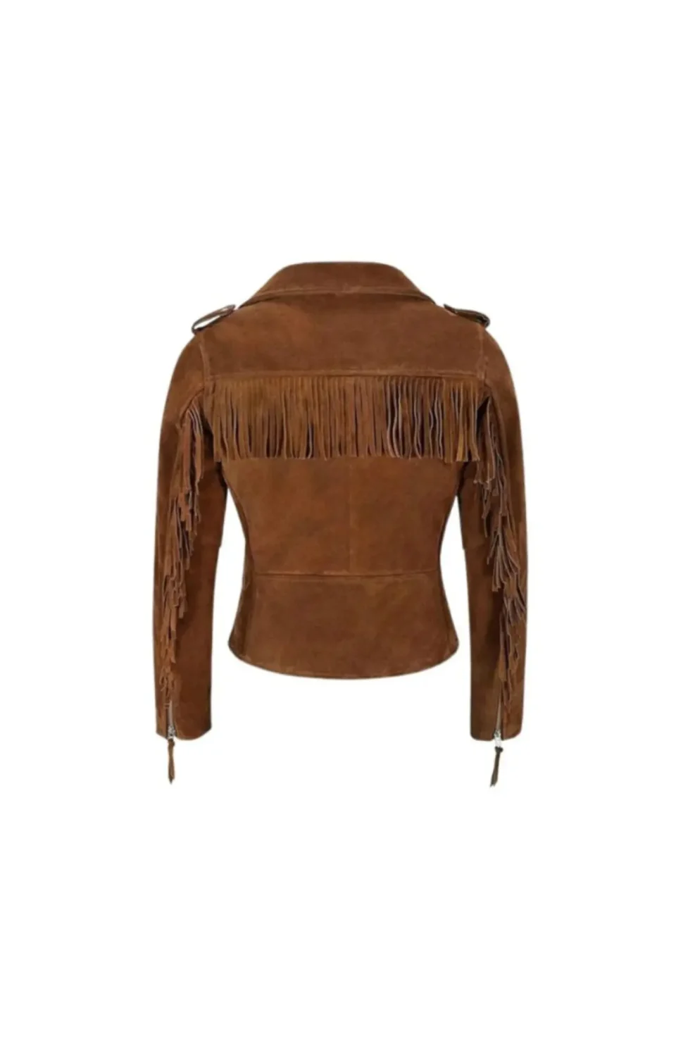 Women’s Brown Suede Leather Biker Jacket