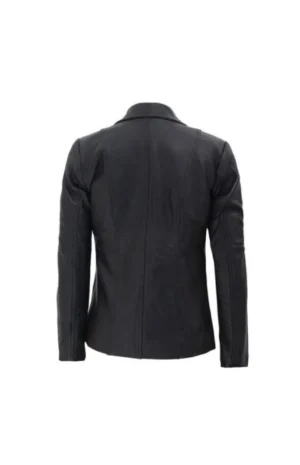 Women’s Black Leather Blazer