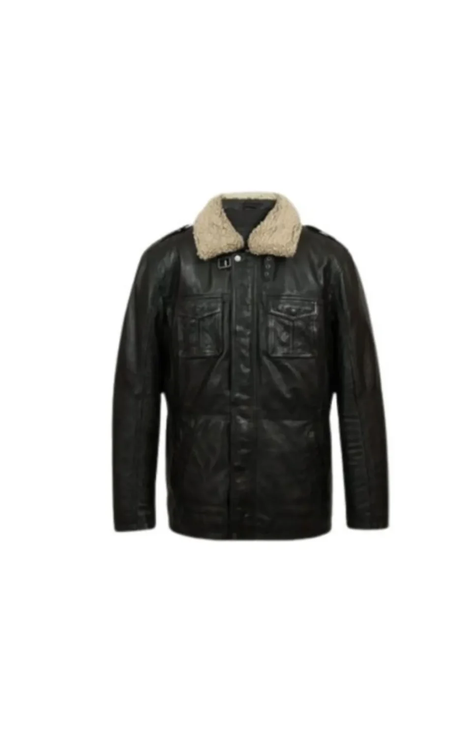 Mens Black Sheep Nappa Leather Coat