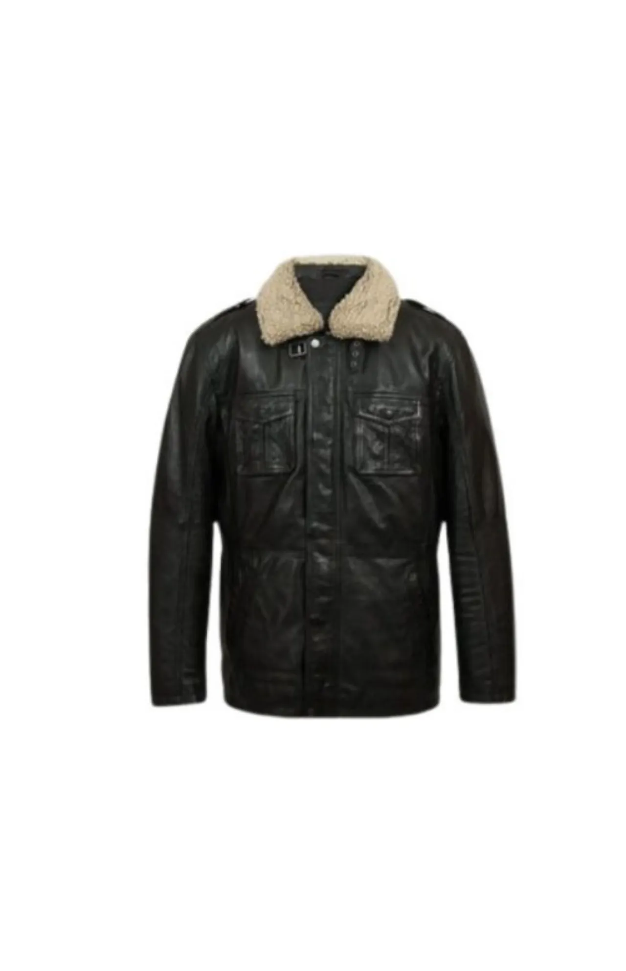 Mens Black Sheep Nappa Leather Coat