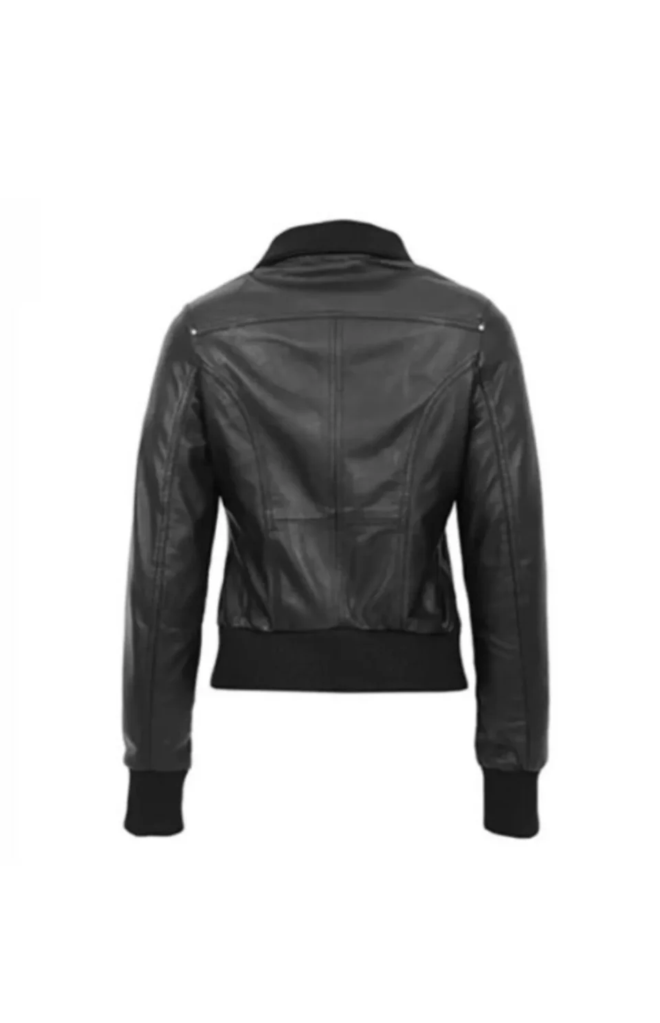 Womens Black Bomber Leather Jacket