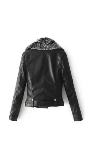 Women’s Shearling Quilted Motorcycle Jacket