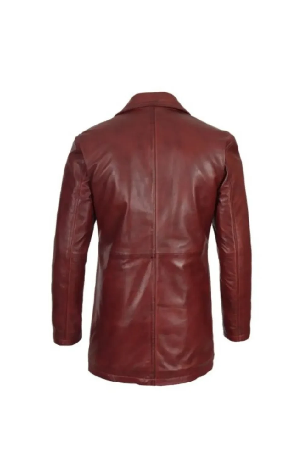 Mens Maroon Leather Coat