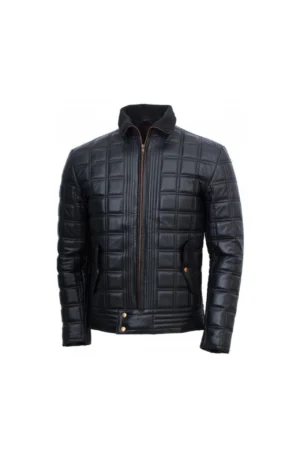 Men’s Black Quilted Leather Jacket