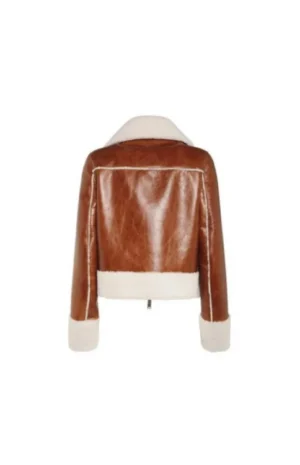 Womens B3 Shearling Brown Sheepskin Leather Jacket