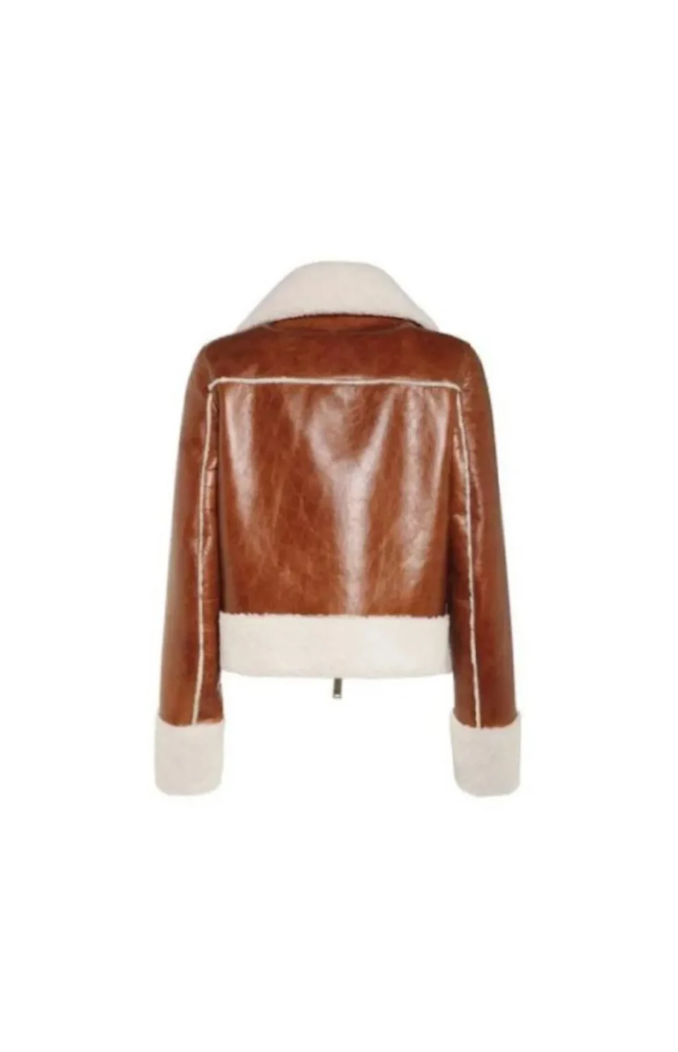 Womens B3 Shearling Brown Sheepskin Leather Jacket