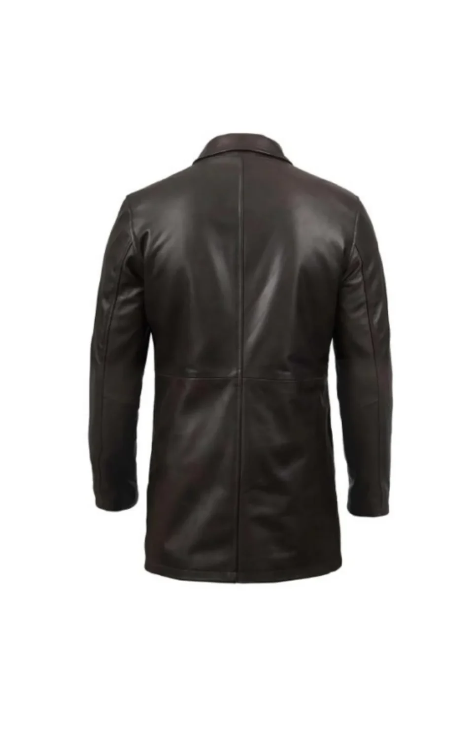 Mens Distressed Dark Brown Leather Coat