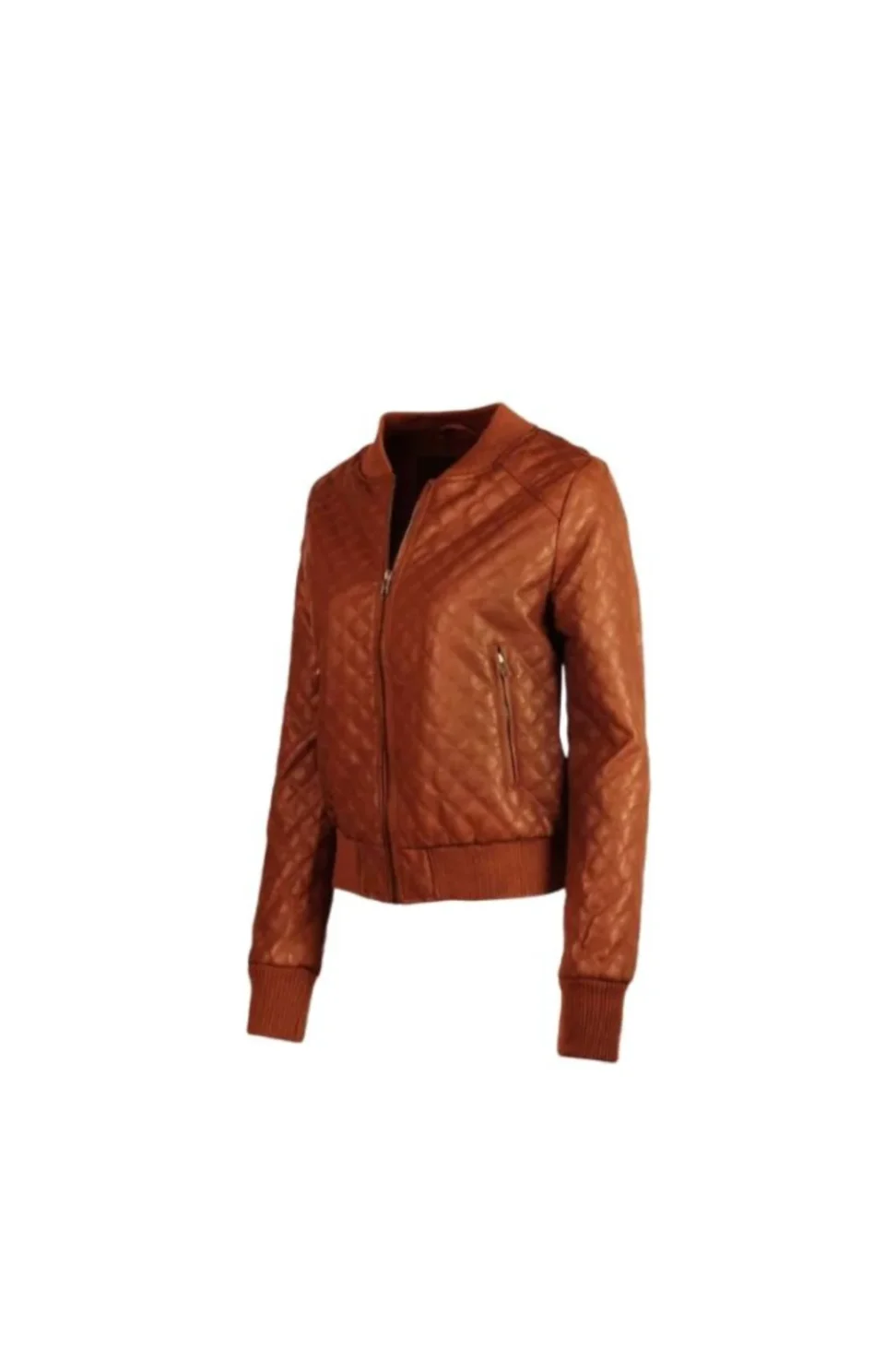 Women’s Quilted Brown Leather Jacket