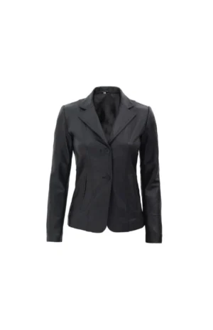 Women’s Black Leather Blazer