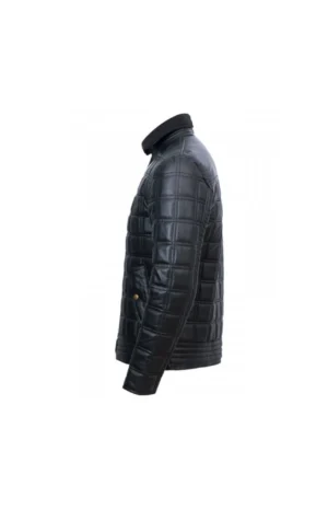 Men’s Black Quilted Leather Jacket