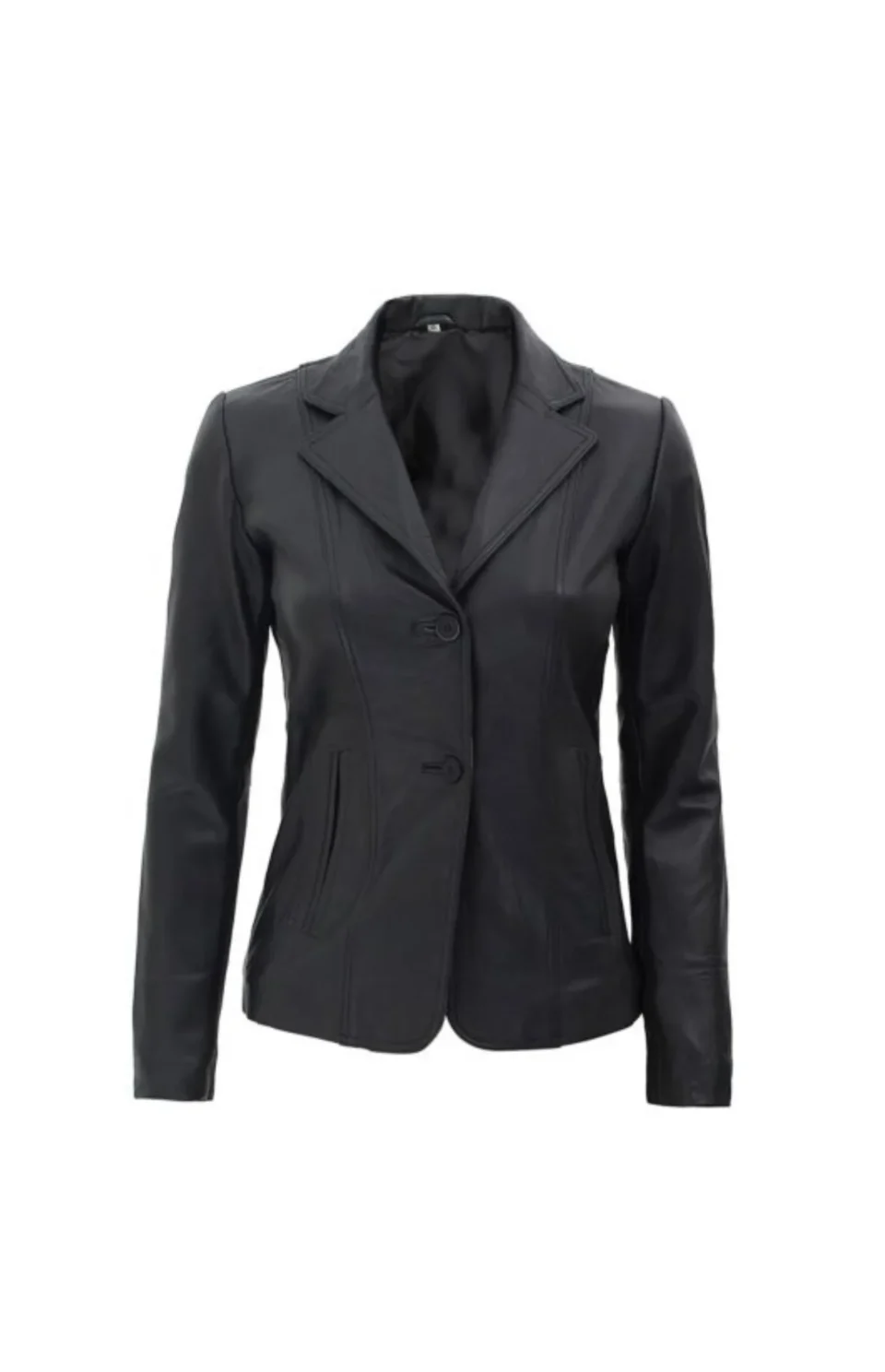 Women’s Black Leather Blazer