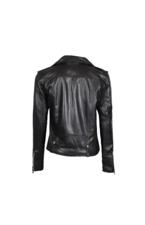 Women’s Black Asymmetrical Black Motorcycle Jacket