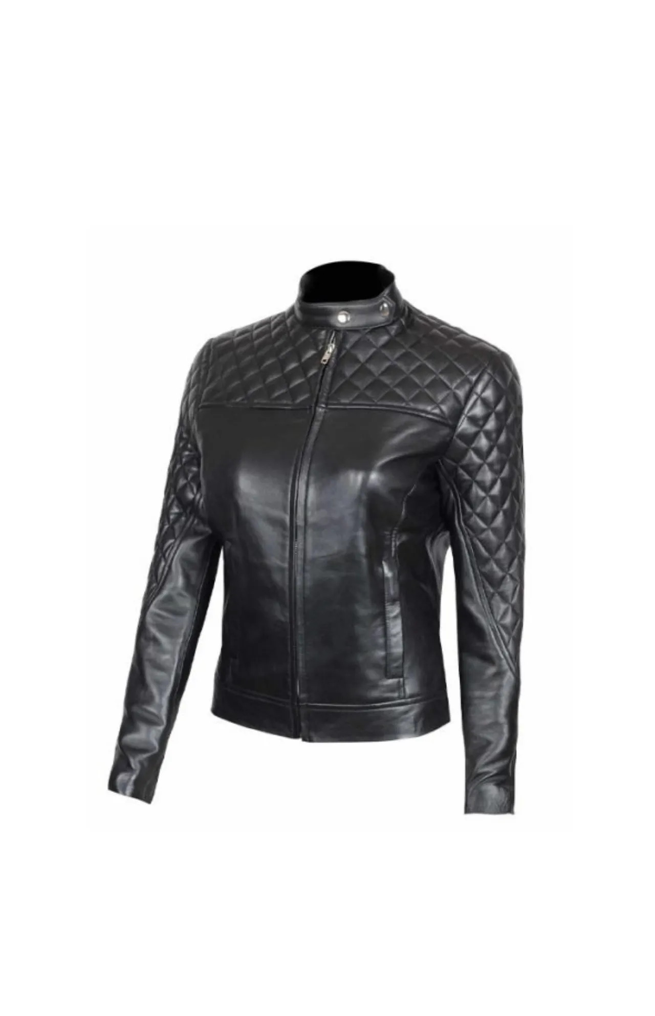 Women’s Slim Fit Quilted Leather Jacket