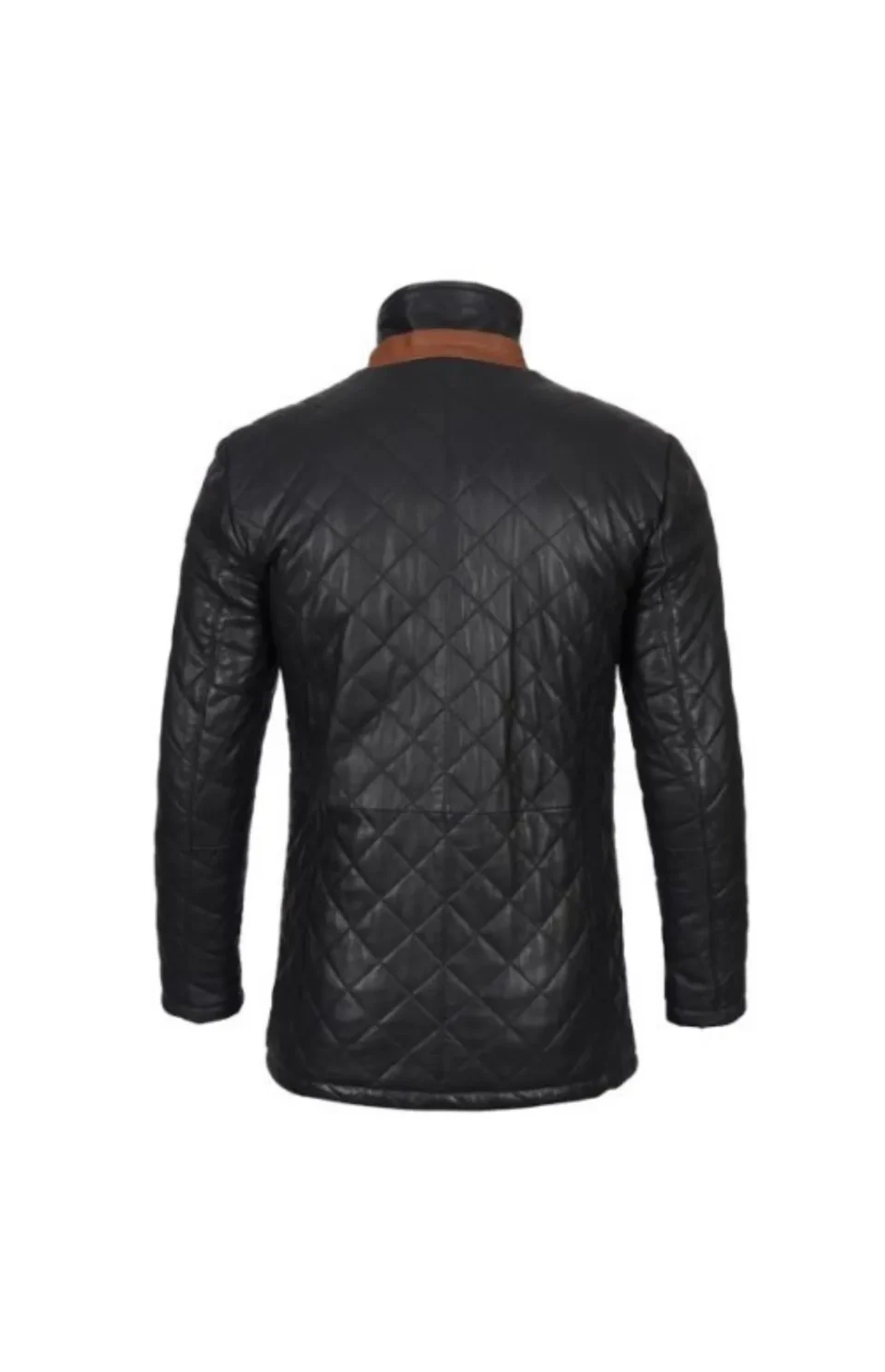 Men’s Black Quilted Leather Coat