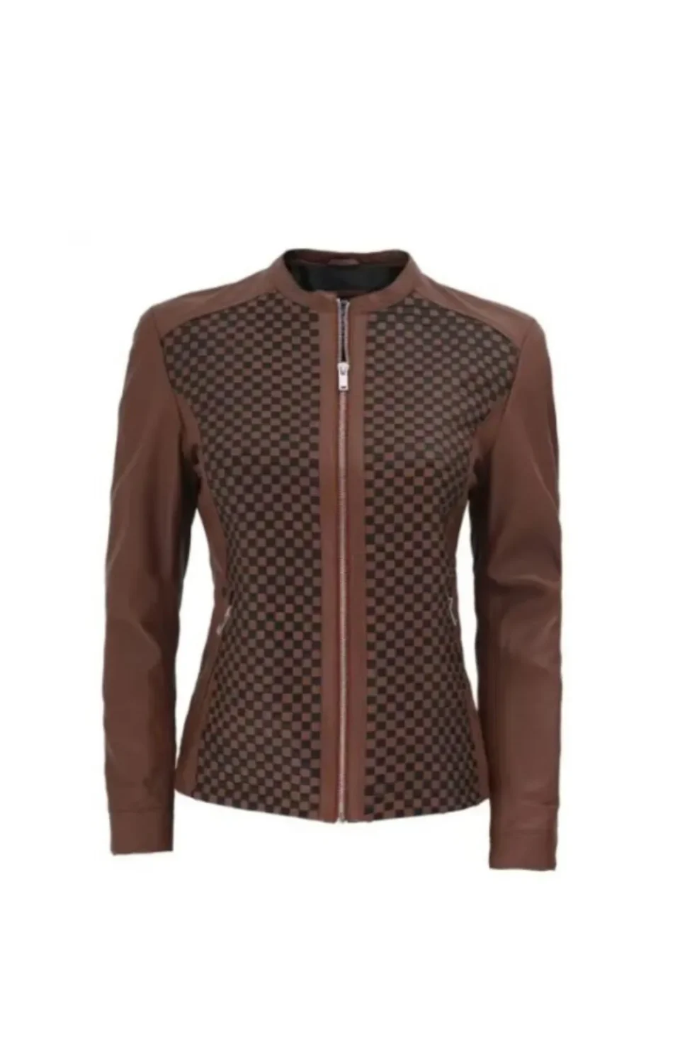Women’s Maude Textured Brown Leather Jacket