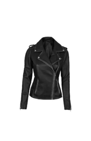 Womens Black Leather Motorcycle Jacket