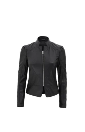 Women’s Slim Fit Black Leather Jacket