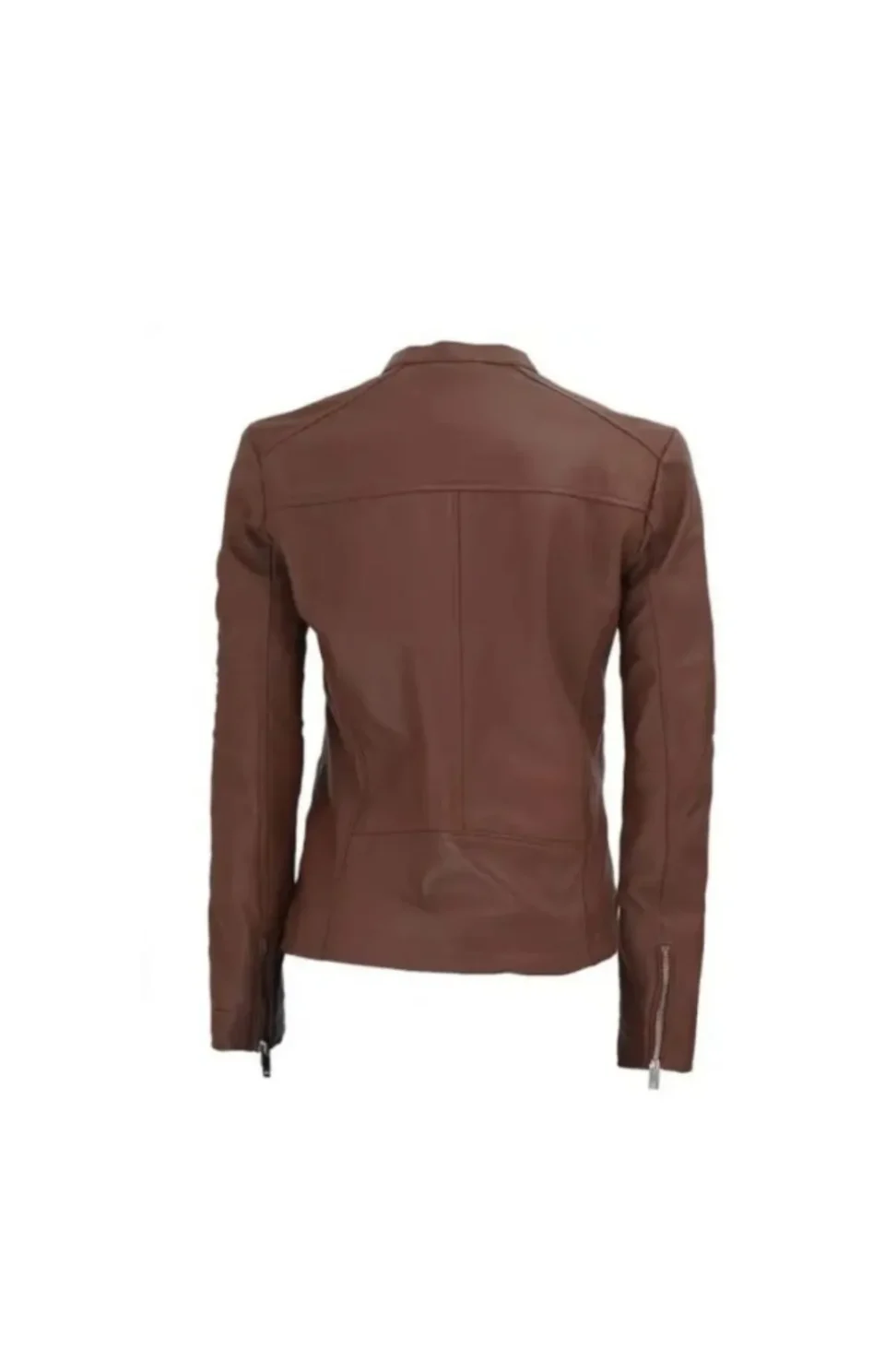 Women’s Maude Textured Brown Leather Jacket