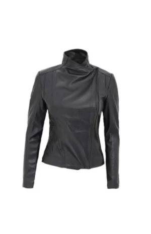 Women’s Black Slim Fit Moto Leather Jacket