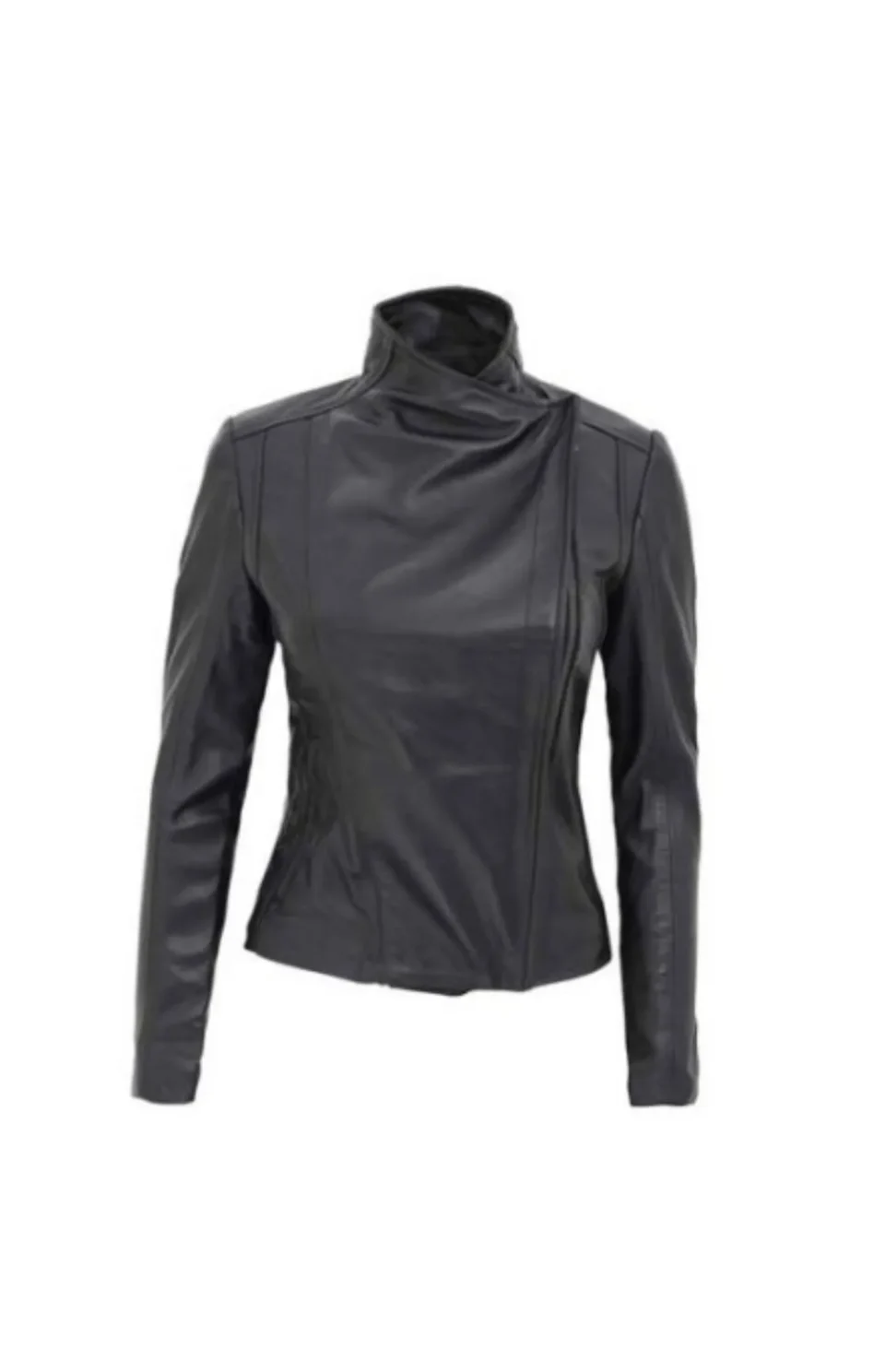 Women’s Black Slim Fit Moto Leather Jacket