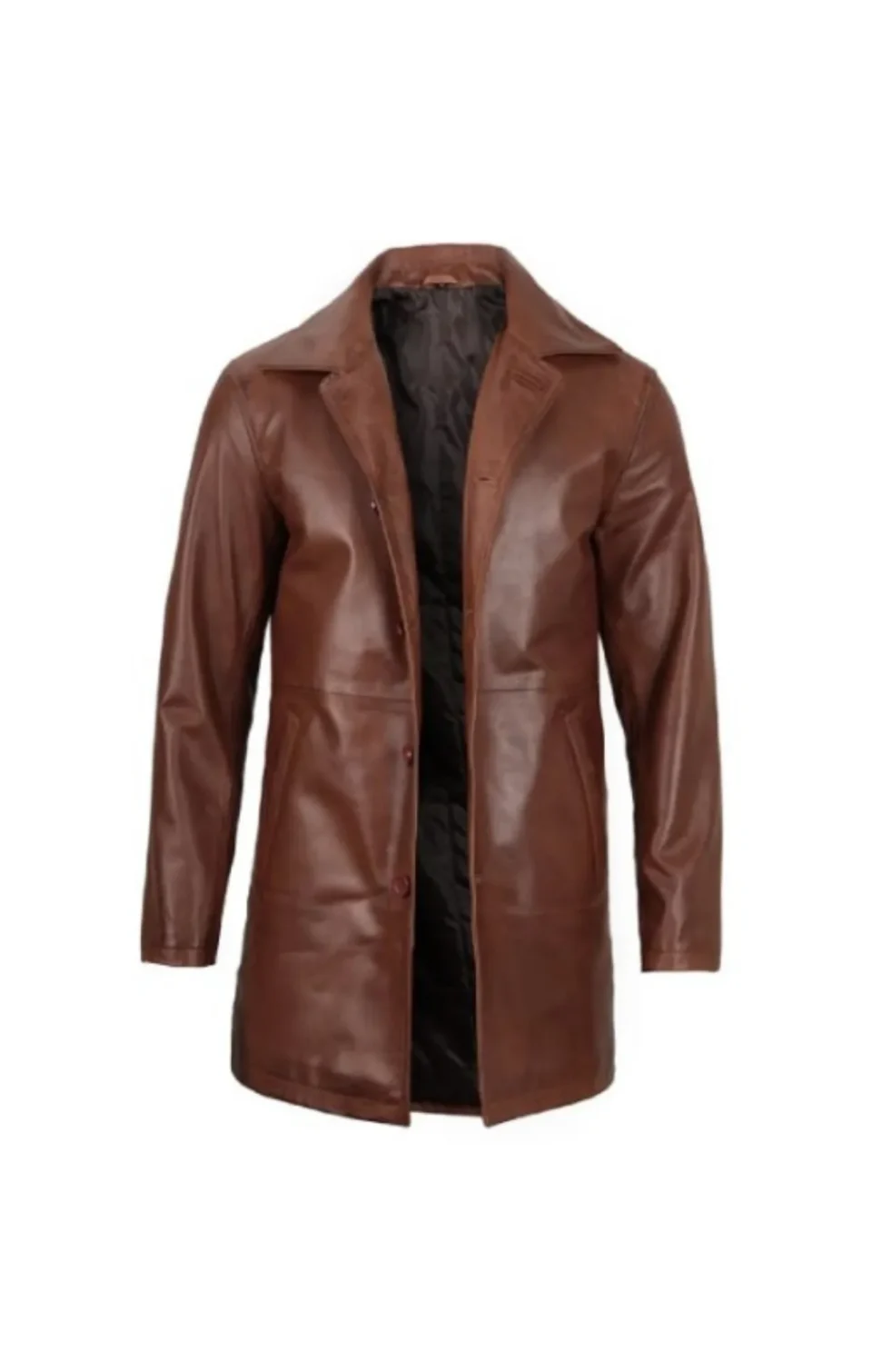Mens Tan Leather Coat