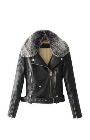 Women’s Shearling Quilted Motorcycle Jacket