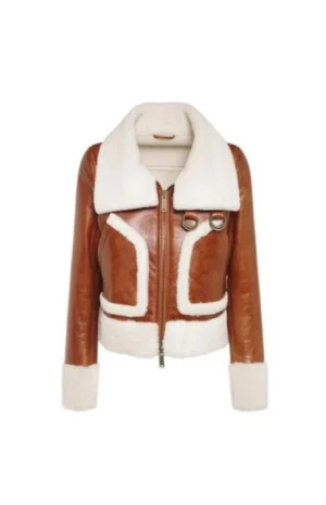 Womens B3 Shearling Brown Sheepskin Leather Jacket