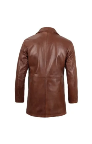 Mens Tan Leather Coat