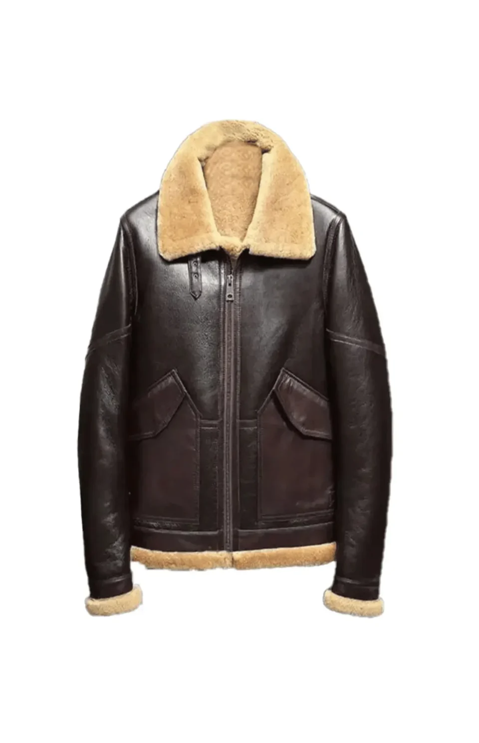 Black Leather Jacket Fur Coat Airforce Flight Jacket